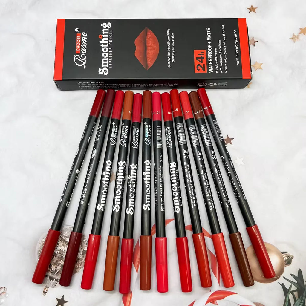 Set Rossetto Lunga Durata — Matita Labbra e Lip Gloss Matte 12 pz