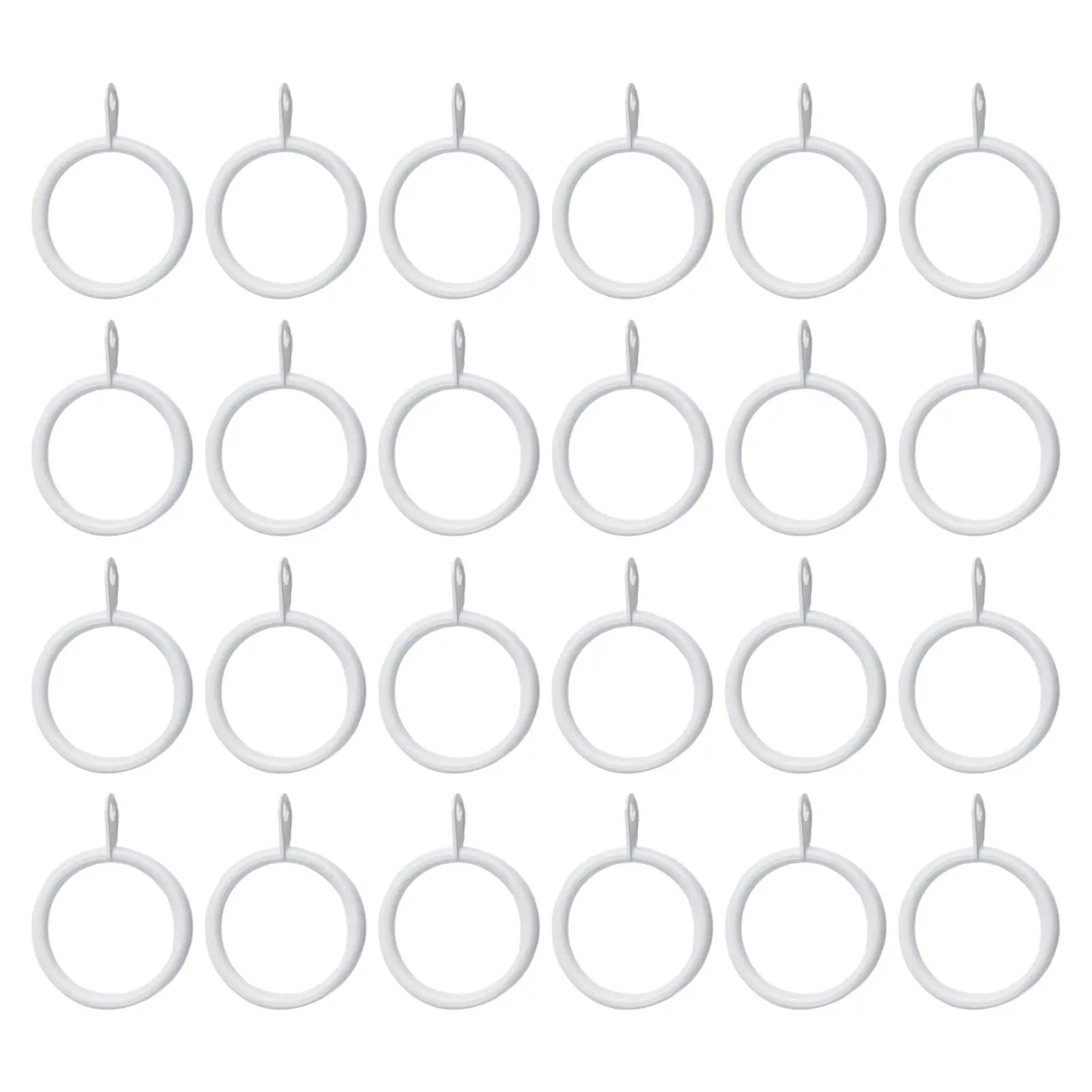 24/12 Pcs Curtain Rings Metal Iron Hanging Hook For Curtains Rods Pole Voile Heavy Duty 25 TO 37 Mm Curtain Black /Silver /White