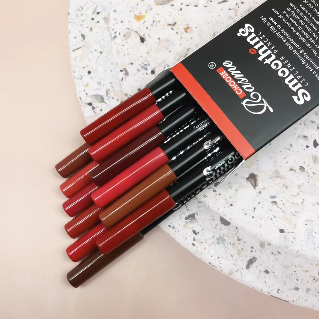 Set Rossetto Lunga Durata — Matita Labbra e Lip Gloss Matte 12 pz