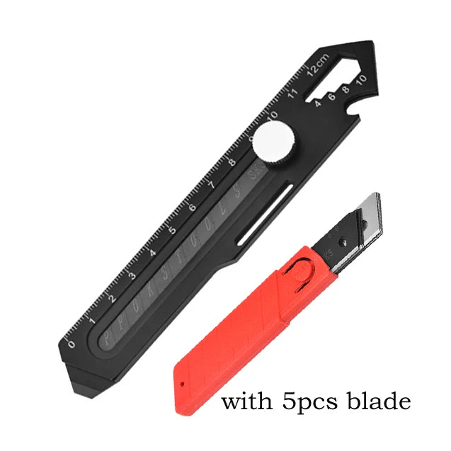 3cr13 Stainless Steel Utility Knife Bottle Opener Hexagonal Screwdriver Window Breaker Caliper Cable Bender Multi-Function Tool