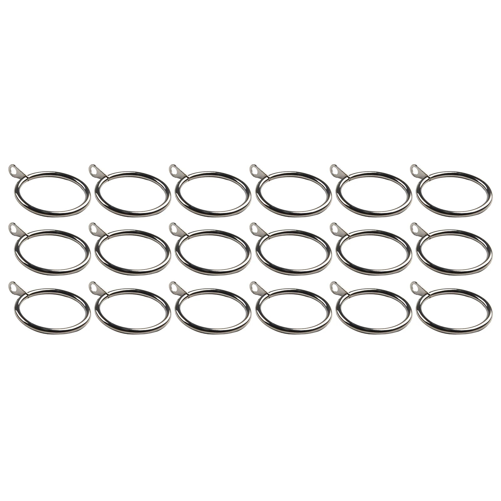 24/12 Pcs Curtain Rings Metal Iron Hanging Hook For Curtains Rods Pole Voile Heavy Duty 25 TO 37 Mm Curtain Black /Silver /White