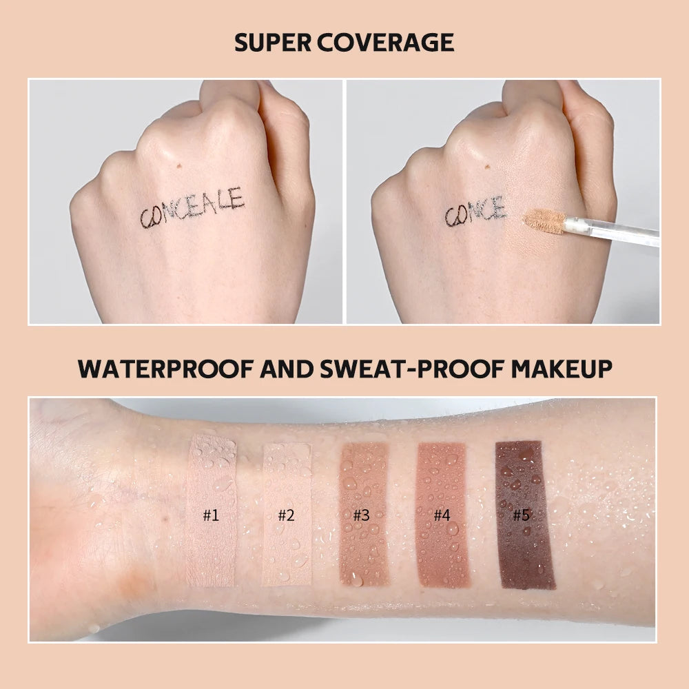 Super Coverage Concealer Multi-Use Cream Oil Free Highlight Covers Dark Circles Long-lasting Natural Matte Finish Long Wear Make