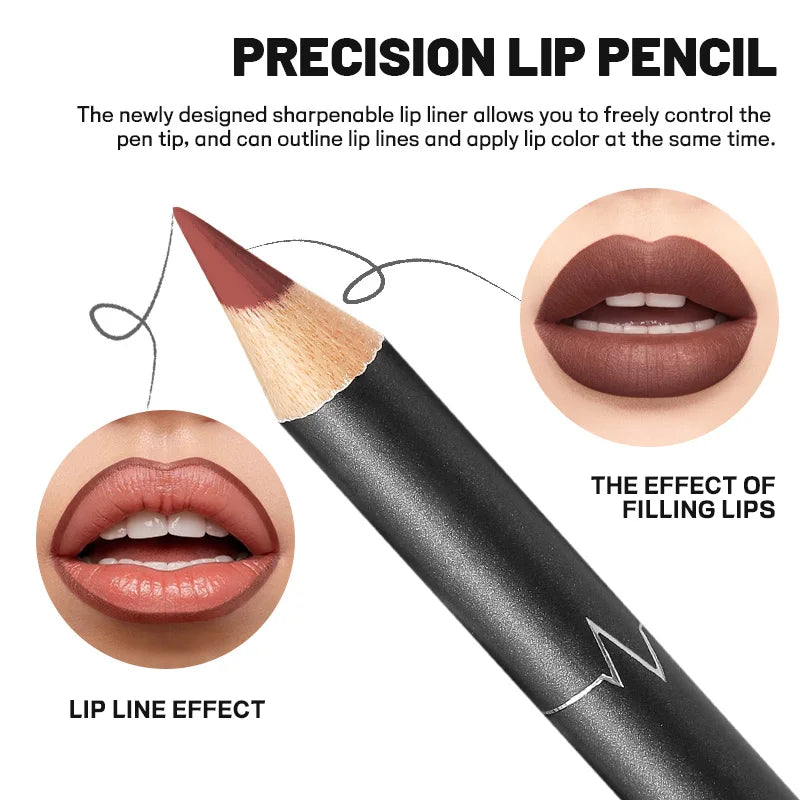 Matita Labbra Waterproof Matte — Lunga Durata 12 Colori